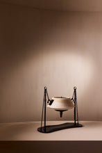 Load image into Gallery viewer, Matthew Fisher M.FISHER Carved Stone Marble Bronze White Onyx Lamp Lantern Decorative Sculpture