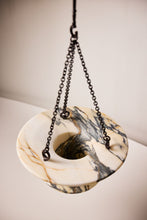 Load image into Gallery viewer, Matthew Fisher M.FISHER Stone Carved Marble White Cream Teal Silver Decorative Designer Hanging Vase