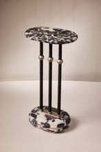 Load image into Gallery viewer, Matthew Fisher M.FISHER Carved Marble Stone Black White Side Table Sculpture Decorative Art Furniture