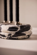 Load image into Gallery viewer, Matthew Fisher M.FISHER Carved Marble Stone Black White Side Table Sculpture Decorative Art Furniture