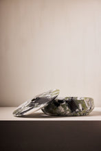 Load image into Gallery viewer, Matthew Fisher M.FISHER Carved Stone Marble Green Black White Gray Container Vase Decorative