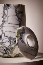 Load image into Gallery viewer, Matthew Fisher M.FISHER Stone Carved Marble White Green Black Container Vase Sculpture Decorative