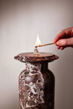 Load image into Gallery viewer, Matthew Fisher M.FISHER Stone Carved Marble Large Red Column Vase Luxury Designer Candle Holder