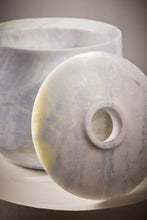 Load image into Gallery viewer, Matthew Fisher M.FISHER Stone Carved Marble Large Blue Vase Container Sculpture Decorative