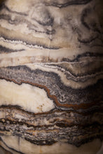 Load image into Gallery viewer, Matthew Fisher M.FISHER Stone Carved Marble Twisted Cotton Cord Rope Brown White Natural Vase Sculpture