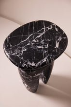 Load image into Gallery viewer, Matthew Fisher M.FISHER Carved Marble Black White Side Table Furniture Stone Decorative Sculpture