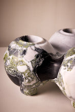Load image into Gallery viewer, Matthew Fisher M.FISHER Carved Marble Green White Vessel Vase Sculpture Decorative Stone Decor Object Art