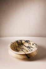 Load image into Gallery viewer, Matthew Fisher M.FISHER Carved Marble Stone Large White Bowl Tray home Decor Decorative Sculpture