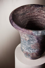 Load image into Gallery viewer, Matthew Fisher M.FISHER Stone carved marble large red purple green teal decorative sculpture vase