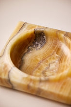 Load image into Gallery viewer, Matthew Fisher M.FISHER Stone Carved Marble Small Yellow Orange Designer Home Decor Sculpture Tray