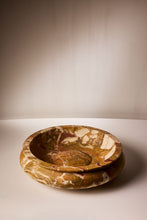Load image into Gallery viewer, Matthew Fisher M.FISHER carved marble stoneware large red orange beige tray bowl decorative sculpture