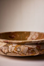 Load image into Gallery viewer, Matthew Fisher M.FISHER carved marble stoneware large red orange beige tray bowl decorative sculpture