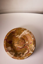 Load image into Gallery viewer, Matthew Fisher M.FISHER carved marble stoneware large red orange beige tray bowl decorative sculpture