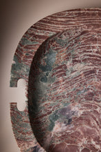 Load image into Gallery viewer, Matthew Fisher M.FISHER Carved Stone Marble Large Red Green Purple Teal White Designer Decorative Tray

