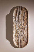 Load image into Gallery viewer, Matthew Fisher M.FISHER Stone Carved Marble Brown Designer Home Decor Accessory Sculpture Tray 

