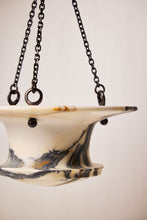 Load image into Gallery viewer, Matthew Fisher M.FISHER Stone Carved Marble White Cream Teal Silver Decorative Designer Hanging Vase 

