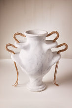 Load image into Gallery viewer, Matthew Fisher M.FISHER Stone Carved Marble Leather Large White Vase Home Decor Decorative Sculpture

