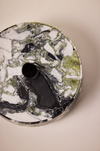 Load image into Gallery viewer, Matthew Fisher M.FISHER Carved Stone Marble Green Black White Gray Container Vase Decorative 

