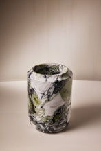 Load image into Gallery viewer, Matthew Fisher M.FISHER Carved Marble Large Green White Black Gray Vase Vessel Home Decorative 

