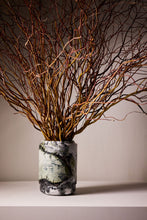 Load image into Gallery viewer, Matthew Fisher M.FISHER Carved Marble Large Green White Black Gray Vase Vessel Home Decorative 

