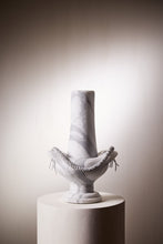 Load image into Gallery viewer, Matthew Fisher M.FISHER Stone Carved Marble Leather White Vase Decorative Sculpture Incense Burner

