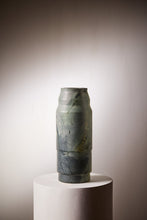 Load image into Gallery viewer, Matthew Fisher M.FISHER Stone Carved Marble Large Green Designer Vase Decorative Home Decor Sculpture

