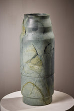 Load image into Gallery viewer, Matthew Fisher M.FISHER Stone Carved Marble Large Green Designer Vase Decorative Home Decor Sculpture

