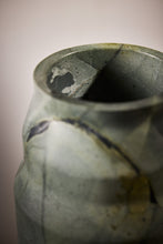 Load image into Gallery viewer, Matthew Fisher M.FISHER Stone Carved Marble Large Green Designer Vase Decorative Home Decor Sculpture

