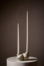 Load image into Gallery viewer, Matthew Fisher M.FISHER Stone Carved Marble Green White Home Decor Candelabra Decorative Art

