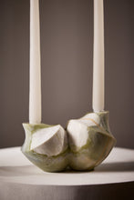 Load image into Gallery viewer, Matthew Fisher M.FISHER Stone Carved Marble Green White Home Decor Candelabra Decorative Art

