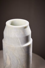 Load image into Gallery viewer, Matthew Fisher M.FISHER Stone Carved Marble Small Blue Green Vase Vessel Home Decor Decorative 

