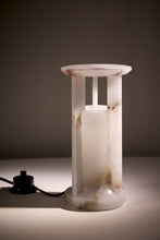 Load image into Gallery viewer, Matthew Fisher M.FISHER carved marble stone table lamp lantern home decor decorative sculpture 

