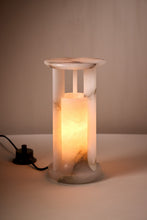 Load image into Gallery viewer, Matthew Fisher M.FISHER carved marble stone table lamp lantern home decor decorative sculpture 
