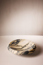 Load image into Gallery viewer, Matthew Fisher M.FISHER Stone Carved Marble Large White Black Yellow Rust Designer Home Decor Tray
