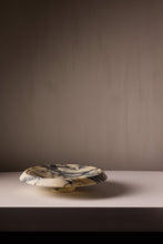 Load image into Gallery viewer, Matthew Fisher M.FISHER Stone Carved Marble Large White Black Yellow Rust Designer Home Decor Tray
