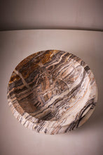 Load image into Gallery viewer, M. Fisher Large Round Bowl Marble Marron Travertine Decorative 4
