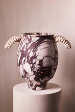 Load image into Gallery viewer, M. Fisher Marble Stone Carved Vase Calacatta Viola
