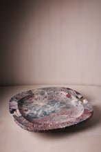 Load image into Gallery viewer, M. Fisher Marble Stone Decorative Large Bowl Water Lily Red Blue 1
