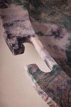Load image into Gallery viewer, M. Fisher Marble Stone Decorative Large Bowl Water Lily Red Blue 2
