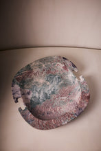 Load image into Gallery viewer, M. Fisher Marble Stone Decorative Large Bowl Water Lily Red Blue 3
