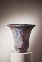 Load image into Gallery viewer, Matthew Fisher M.FISHER Stone carved marble large red purple green teal decorative sculpture vase 

