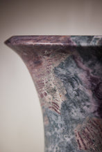 Load image into Gallery viewer, Matthew Fisher M.FISHER Stone carved marble large red purple green teal decorative sculpture vase 

