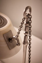 Load image into Gallery viewer, Matthew Fisher M.FISHER Carved Stone Marble Bronze White Onyx Lamp Lantern Decorative Sculpture 

