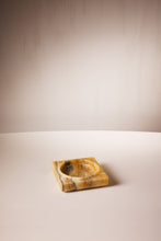 Load image into Gallery viewer, Matthew Fisher M.FISHER Stone Carved Marble Small Yellow Orange Designer Home Decor Sculpture Tray

