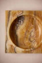 Load image into Gallery viewer, Matthew Fisher M.FISHER Stone Carved Marble Small Yellow Orange Designer Home Decor Sculpture Tray

